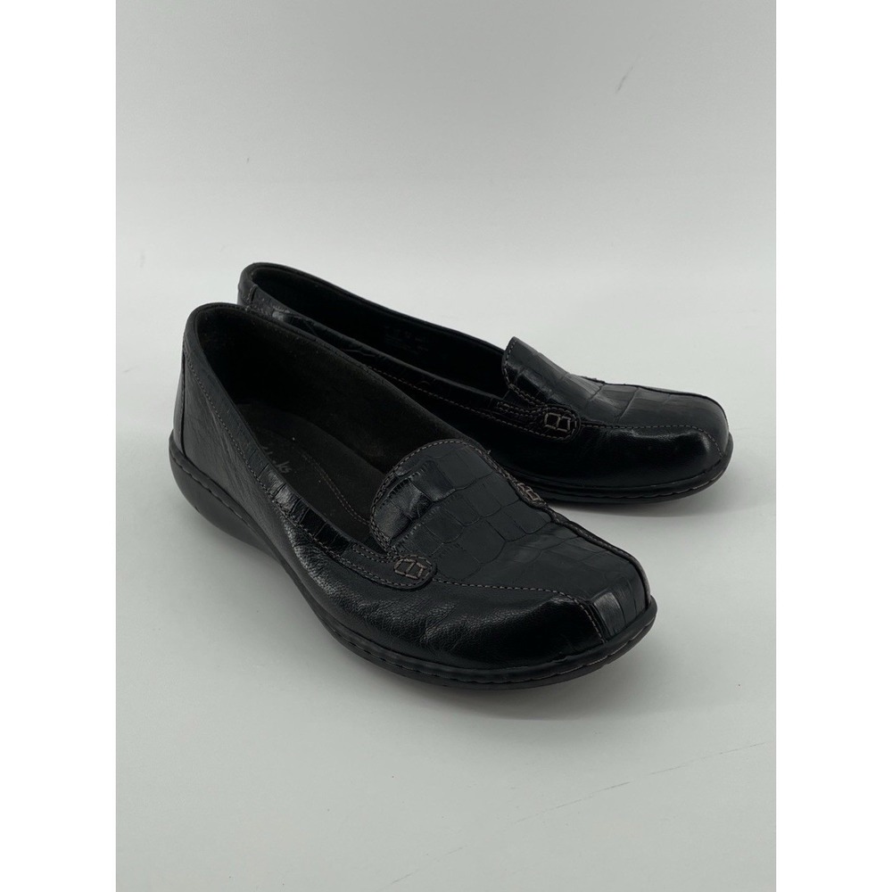 Clarks Collection Shoes Womens 7.5 Slide Flat Slip On Loafers Preppy Comfort